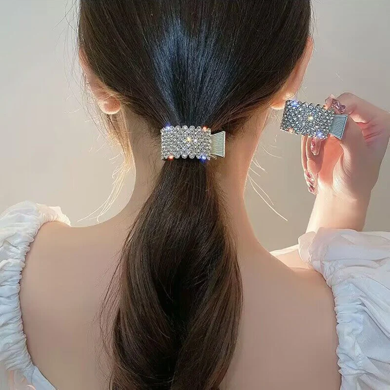 Fashion Irregular Metal Hair Claw Clip Women Shiny Rhinestone High Ponytail Shark Hairpins for Girls Hair Accessories Headwear