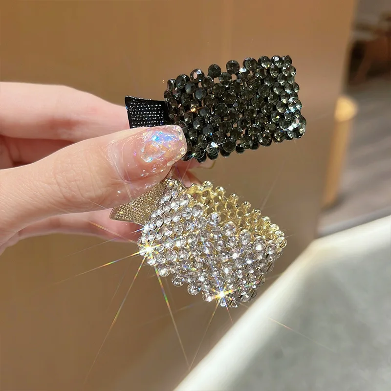 Fashion Irregular Metal Hair Claw Clip Women Shiny Rhinestone High Ponytail Shark Hairpins for Girls Hair Accessories Headwear