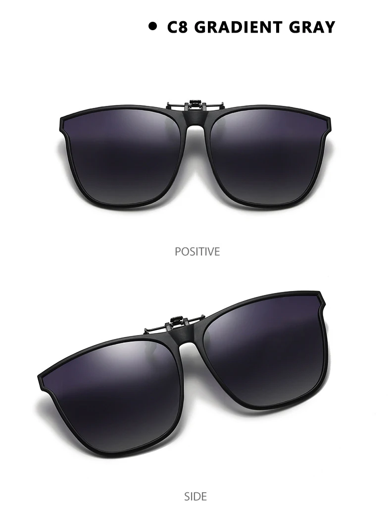 Polarized Clip On Sunglasses Men Car Driver Goggles Night Vision Glasses Anti Glare Vintage Square Glasses Oculos