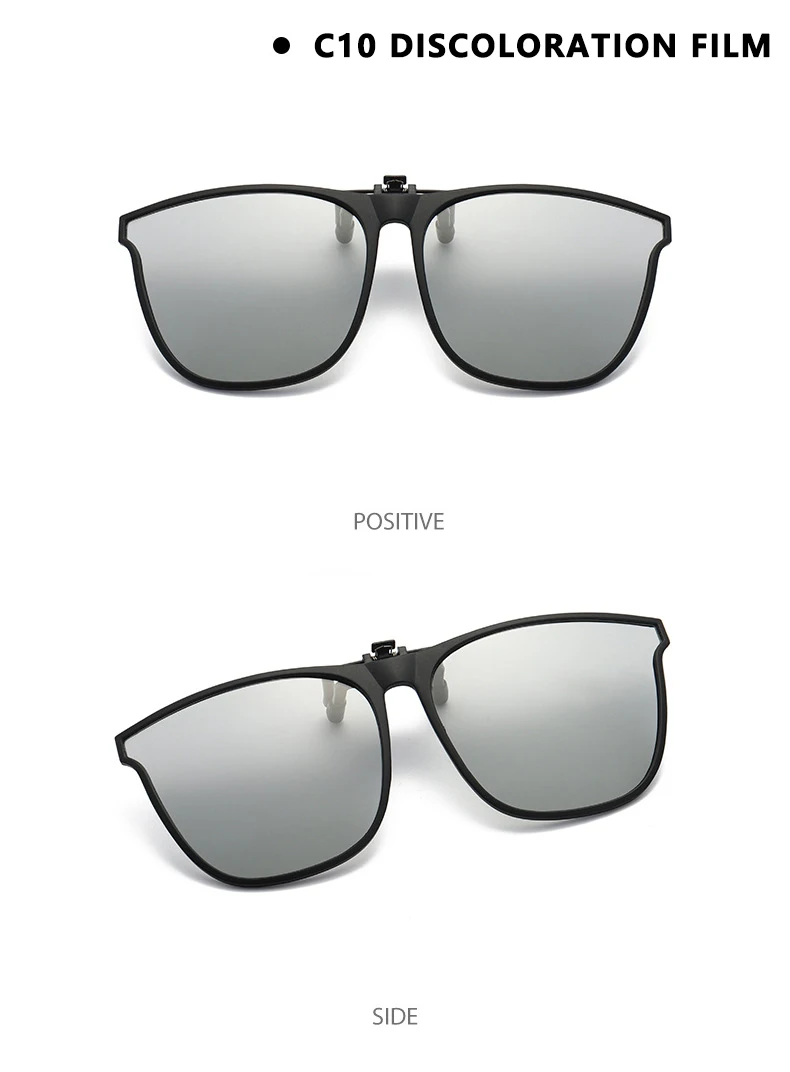 Polarized Clip On Sunglasses Men Car Driver Goggles Night Vision Glasses Anti Glare Vintage Square Glasses Oculos