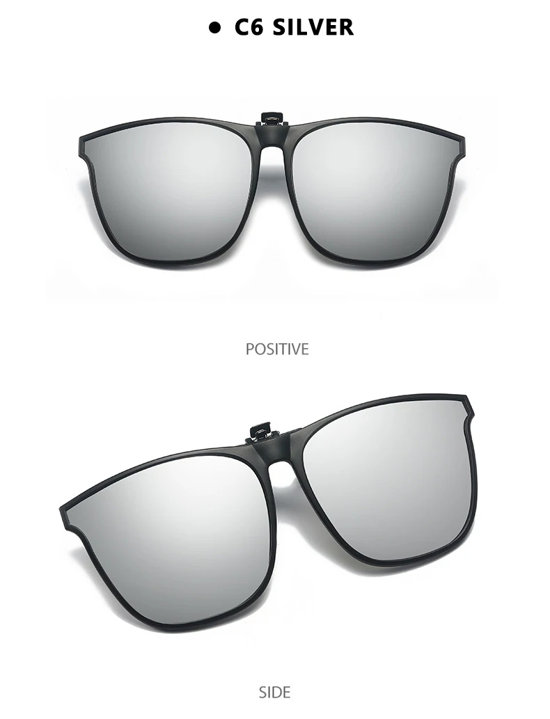 Polarized Clip On Sunglasses Men Car Driver Goggles Night Vision Glasses Anti Glare Vintage Square Glasses Oculos