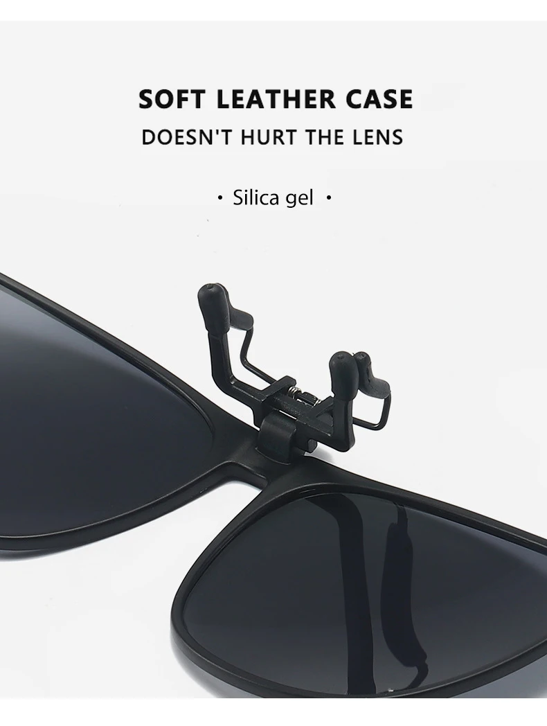 Polarized Clip On Sunglasses Men Car Driver Goggles Night Vision Glasses Anti Glare Vintage Square Glasses Oculos