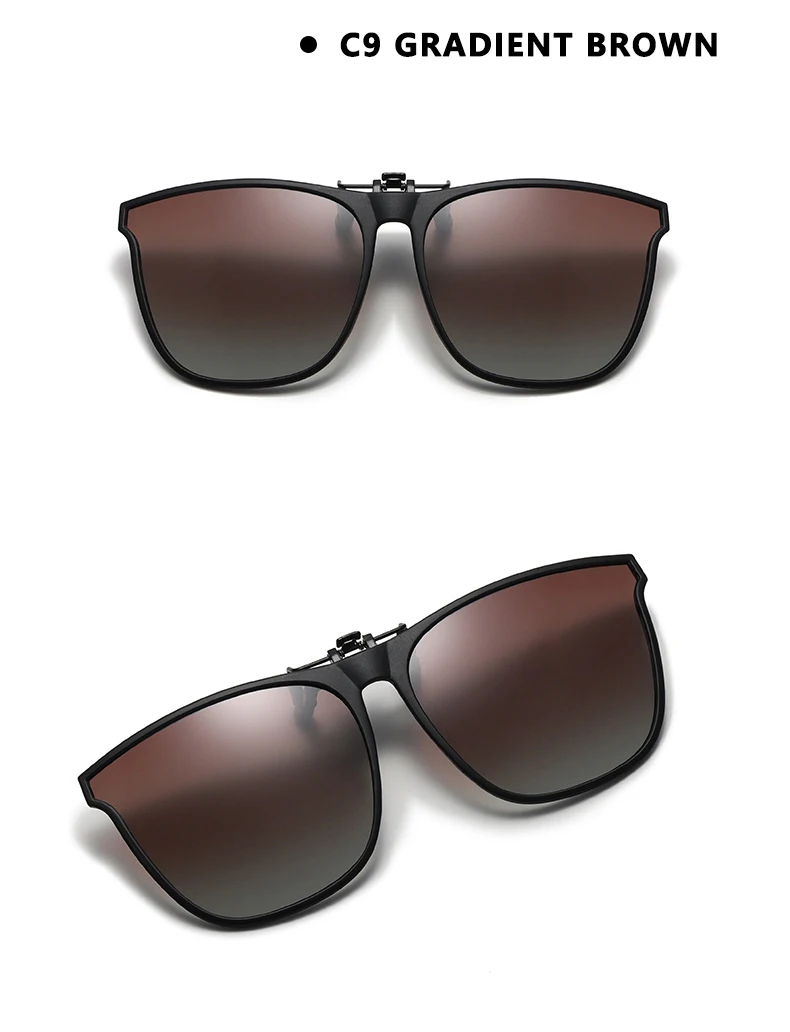 Polarized Clip On Sunglasses Men Car Driver Goggles Night Vision Glasses Anti Glare Vintage Square Glasses Oculos