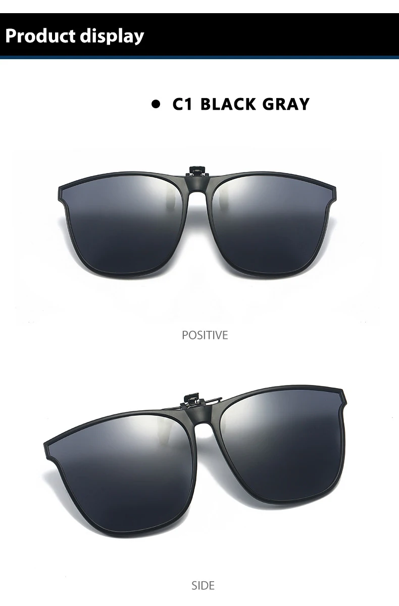 Polarized Clip On Sunglasses Men Car Driver Goggles Night Vision Glasses Anti Glare Vintage Square Glasses Oculos