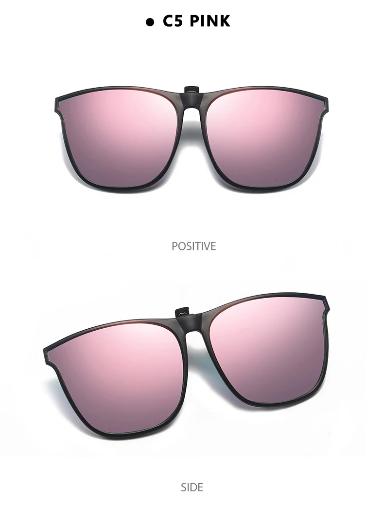 Polarized Clip On Sunglasses Men Car Driver Goggles Night Vision Glasses Anti Glare Vintage Square Glasses Oculos