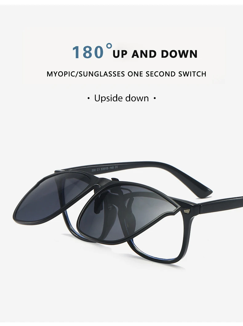 Polarized Clip On Sunglasses Men Car Driver Goggles Night Vision Glasses Anti Glare Vintage Square Glasses Oculos