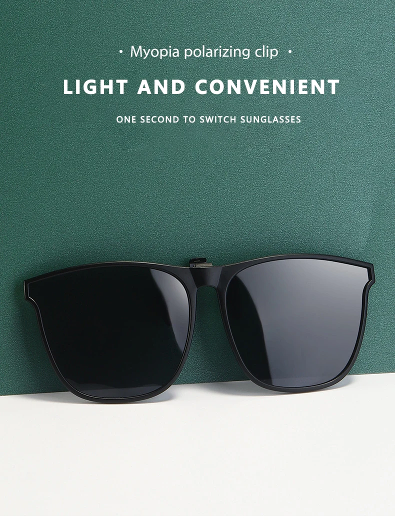 Polarized Clip On Sunglasses Men Car Driver Goggles Night Vision Glasses Anti Glare Vintage Square Glasses Oculos