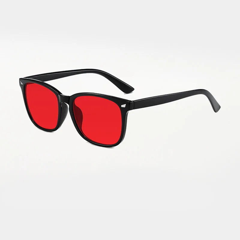 Unisex Red Yellow Orange Tinted Anti Blue Light Glasses, Night Sleep Red Lens Filter Eyewear for Eye Strain Relief