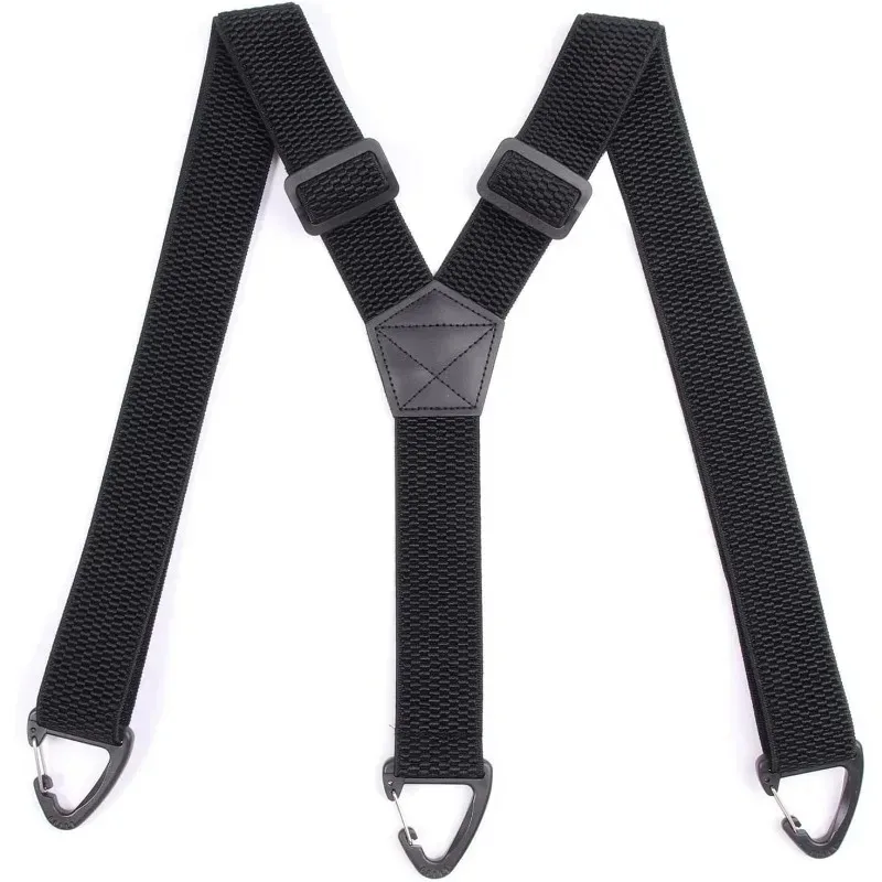 New Heavy Duty Work Suspenders for Men 3.8cm Wide with Plastic Gripper Clasps Adjustable Elastic Trouser Pants Braces-Black 1pcs