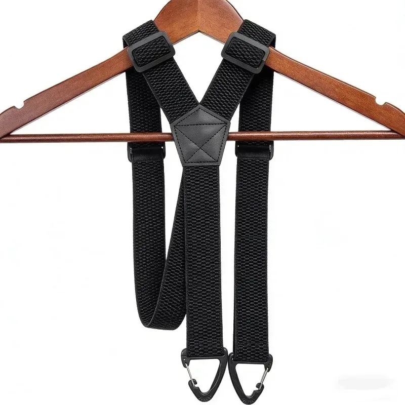 New Heavy Duty Work Suspenders for Men 3.8cm Wide with Plastic Gripper Clasps Adjustable Elastic Trouser Pants Braces-Black 1pcs