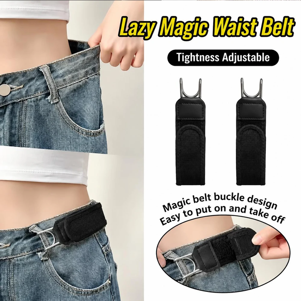 Newest Adjustable Buckleless Belt Hook Elastic Pant Waist Metal Buckle-Free Waist Belt For Men's Gift Casual Belt With No Buckle