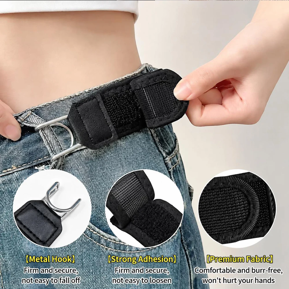 Newest Adjustable Buckleless Belt Hook Elastic Pant Waist Metal Buckle-Free Waist Belt For Men's Gift Casual Belt With No Buckle