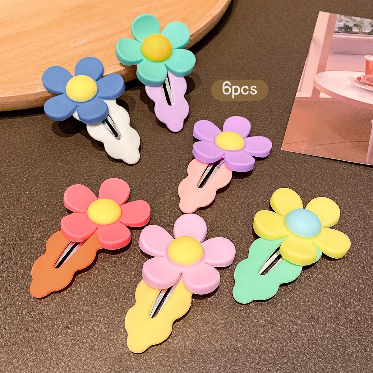 6 flower BB clip Korean version sweet style hair accessories suitable for daily use