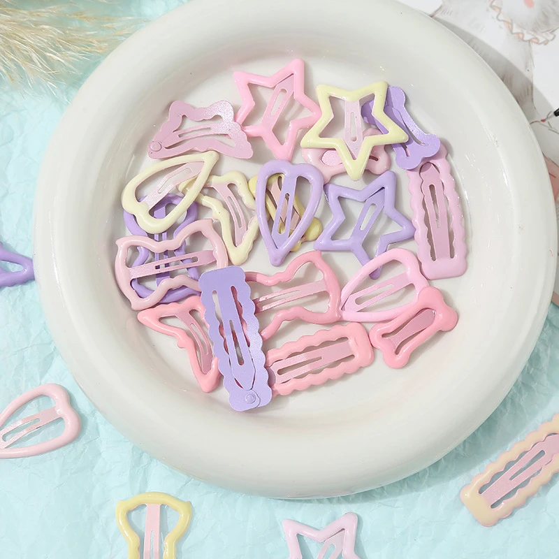 30/50Pcs Gentle Soft Star Hair Clips Set Non-Pull Barrettes for Baby Girls Toddlers Side Bangs Fine Hair Cute Kids Accessories
