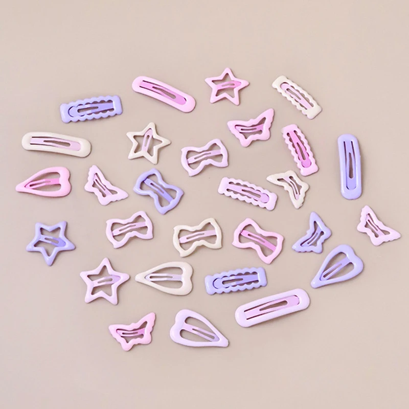 30/50Pcs Gentle Soft Star Hair Clips Set Non-Pull Barrettes for Baby Girls Toddlers Side Bangs Fine Hair Cute Kids Accessories