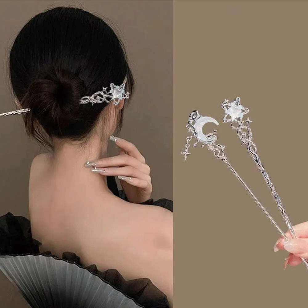 1/3pcs French Hair Pin  Women's Hair Accessories Sweet Stars Moon Gemstones Suitable For Daily Parties Fashionable Hair
