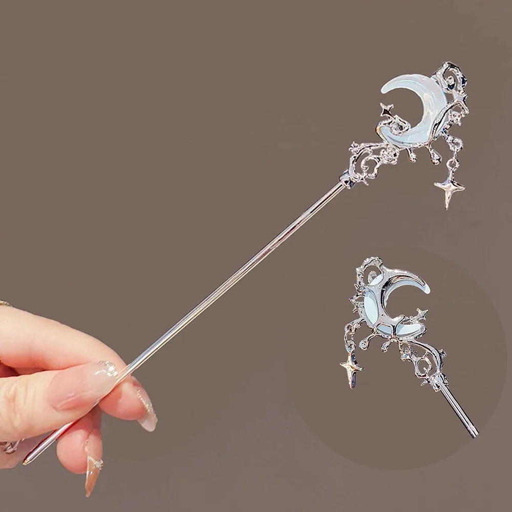 1/3pcs French Hair Pin  Women's Hair Accessories Sweet Stars Moon Gemstones Suitable For Daily Parties Fashionable Hair