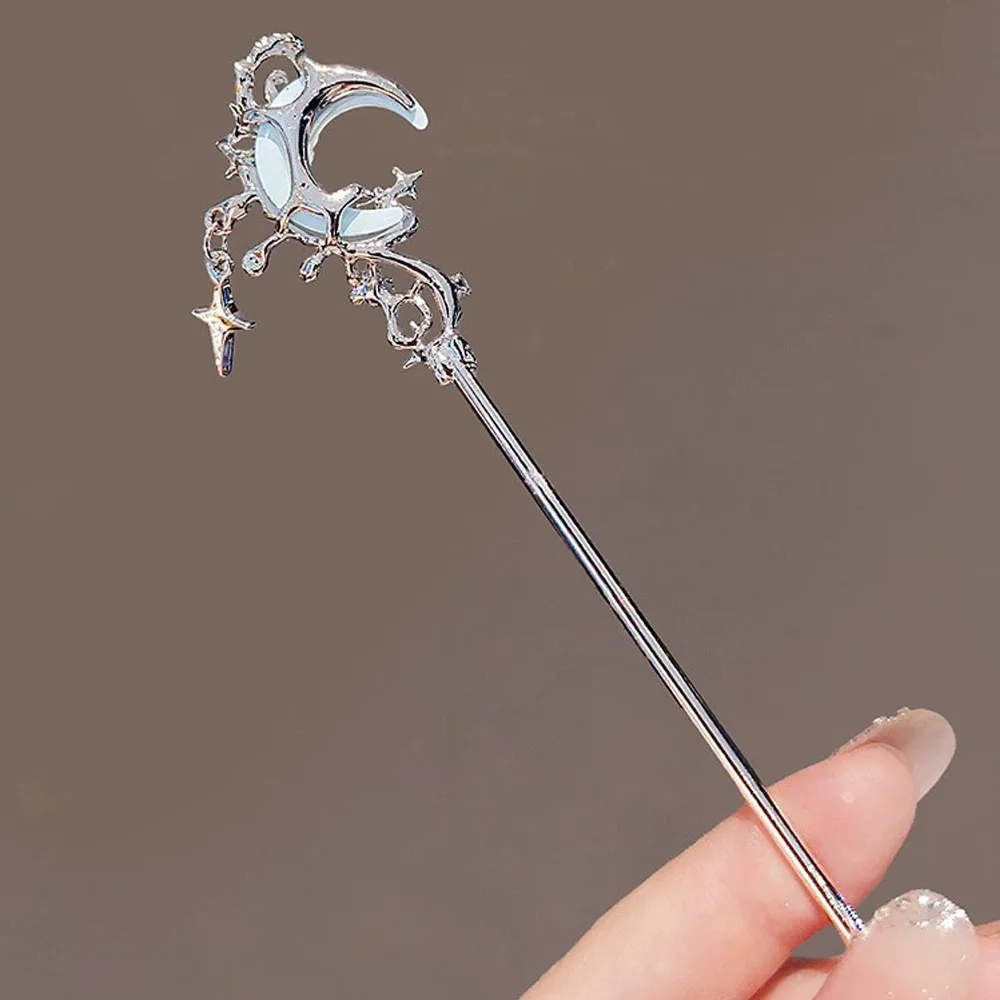 1/3pcs French Hair Pin  Women's Hair Accessories Sweet Stars Moon Gemstones Suitable For Daily Parties Fashionable Hair
