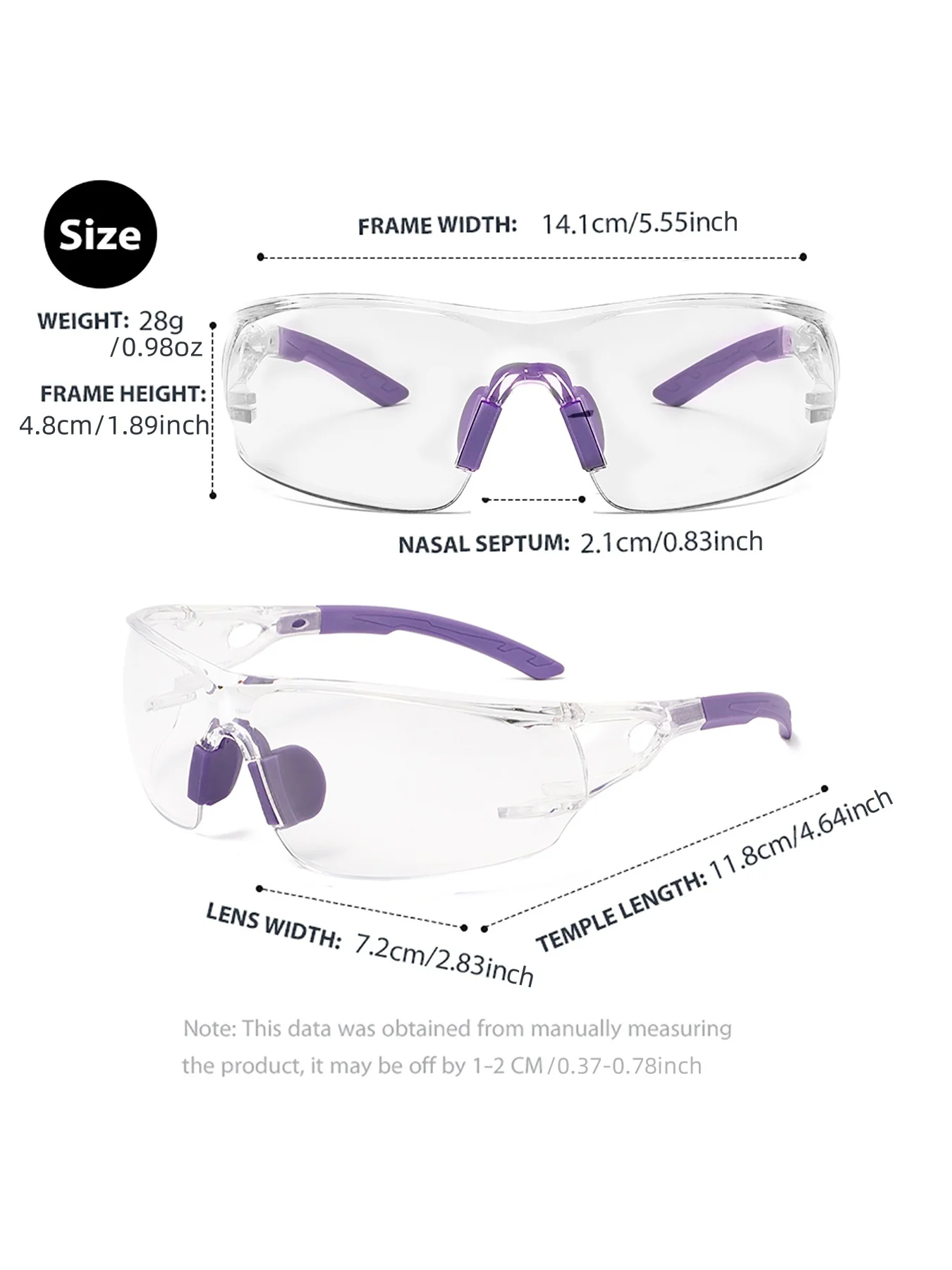 Transparent Colorful Safety Glasses, Unisex Work Goggles, Suitable for Construction, Lab, Cycling and Outdoor Sports