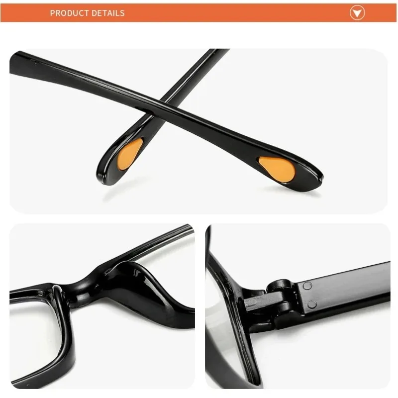 Anti-blue Light Reading Glasses Thick Black Framed Glasses Portable Presbyopia Eyeglass +1.0~+4.0 Eyewear 4pcs
