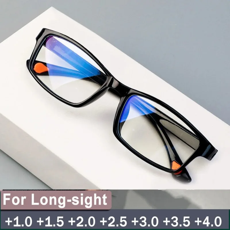 Anti-blue Light Reading Glasses Thick Black Framed Glasses Portable Presbyopia Eyeglass +1.0~+4.0 Eyewear 4pcs
