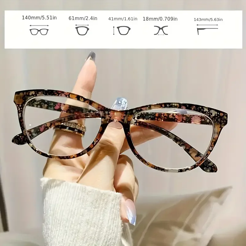 2pcs New Cat Eye Reading Glasses Summer Decoration Anti-blue Light Glasses Fashion Package Flower Glasses