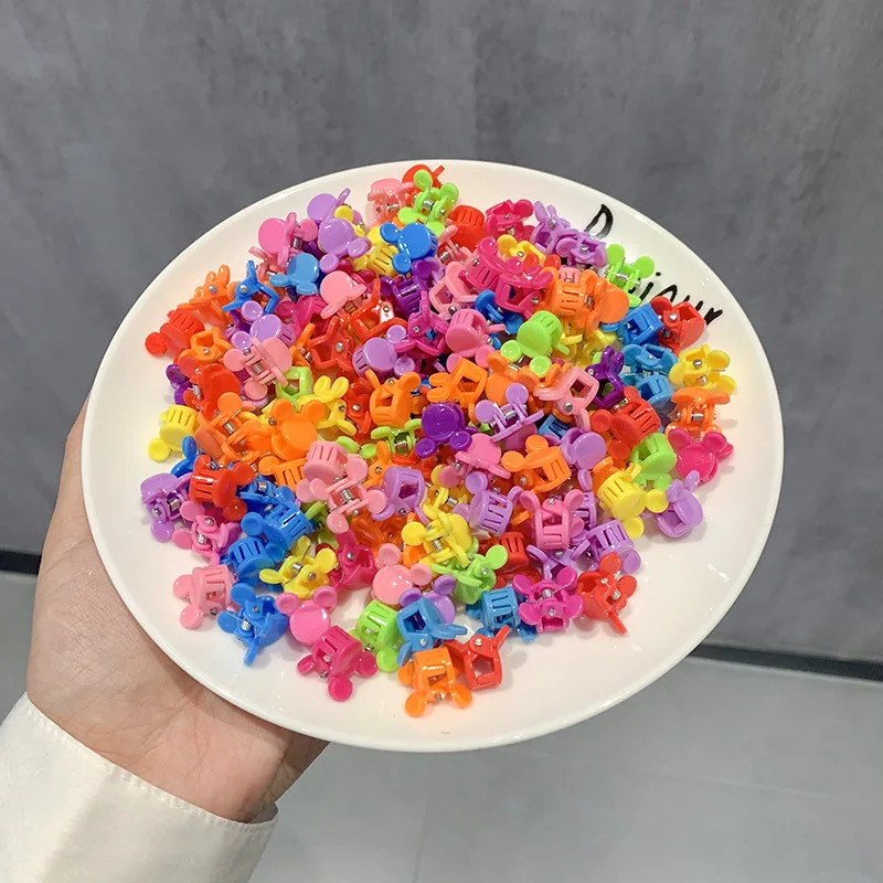 50pcs Girs Cute Colorful Flower Star Crown Small Hair Claws Lovely Hair Decorate Claw Clips Hairpins Kids Sweet Hair Accessories