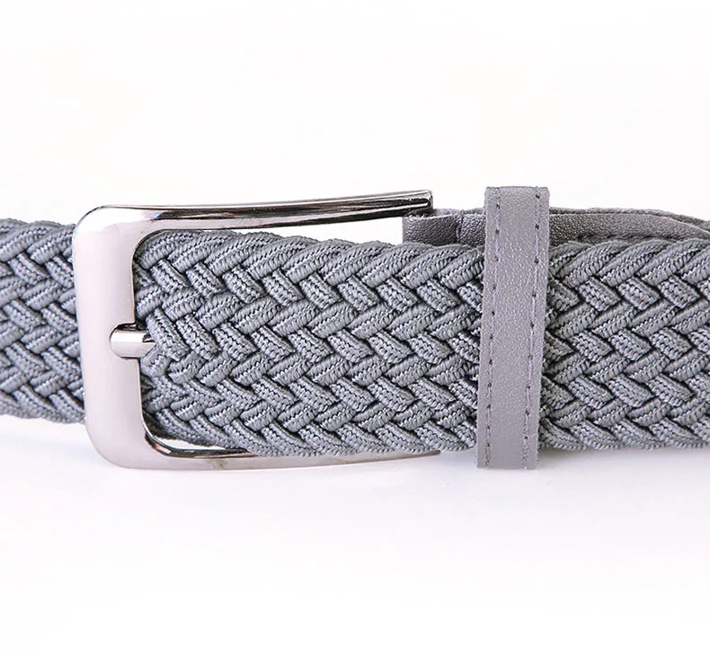 Plus Large Size 130 140 150cm Elastic Woven Belt Casual Women Men's Punched Waist Straps Stretch Canvas Pin Buckle Trouser Belts