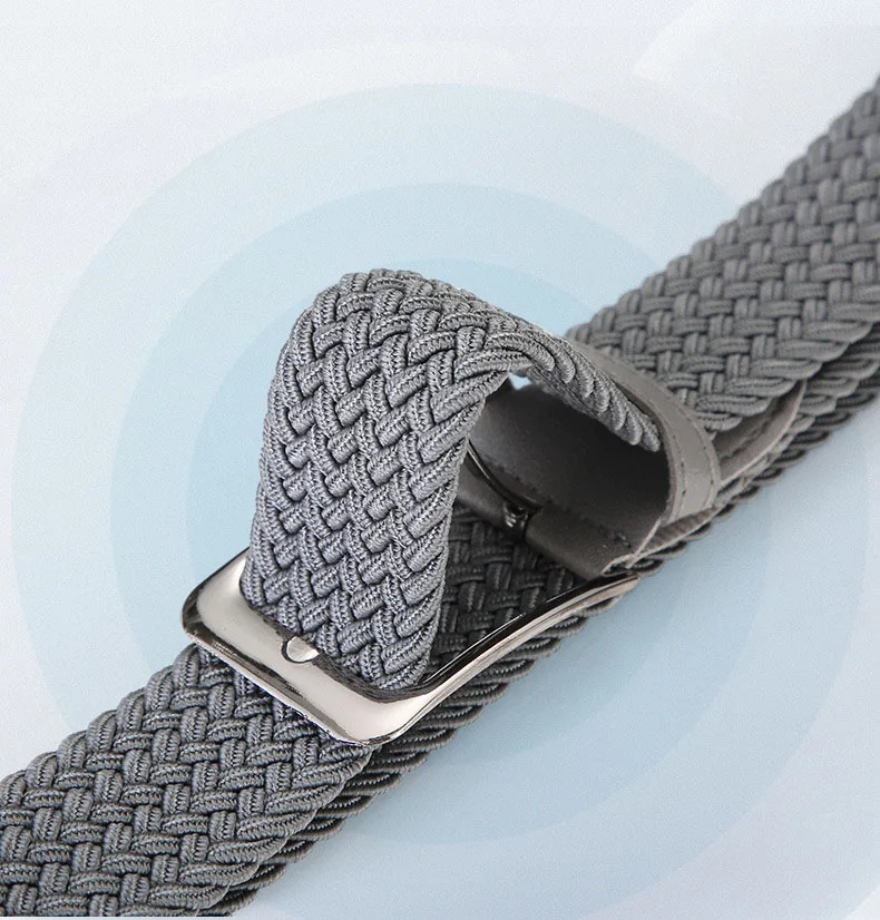 Plus Large Size 130 140 150cm Elastic Woven Belt Casual Women Men's Punched Waist Straps Stretch Canvas Pin Buckle Trouser Belts