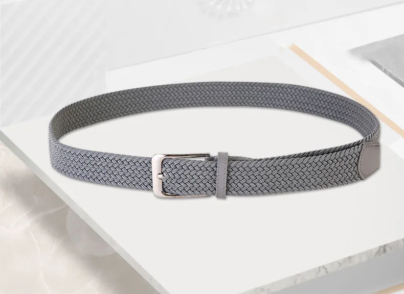 Plus Large Size 130 140 150cm Elastic Woven Belt Casual Women Men's Punched Waist Straps Stretch Canvas Pin Buckle Trouser Belts