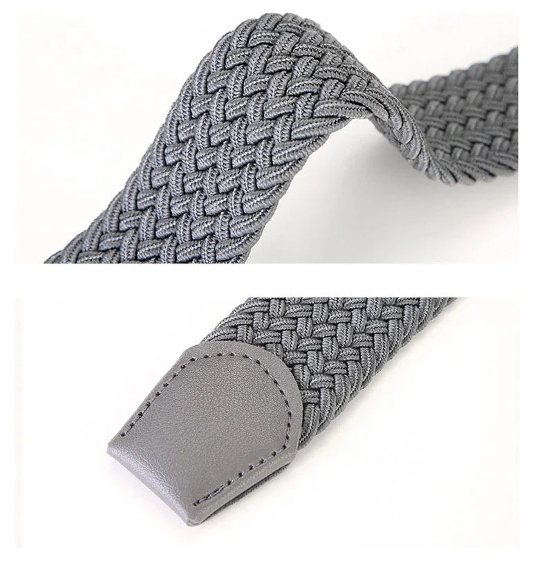 Plus Large Size 130 140 150cm Elastic Woven Belt Casual Women Men's Punched Waist Straps Stretch Canvas Pin Buckle Trouser Belts