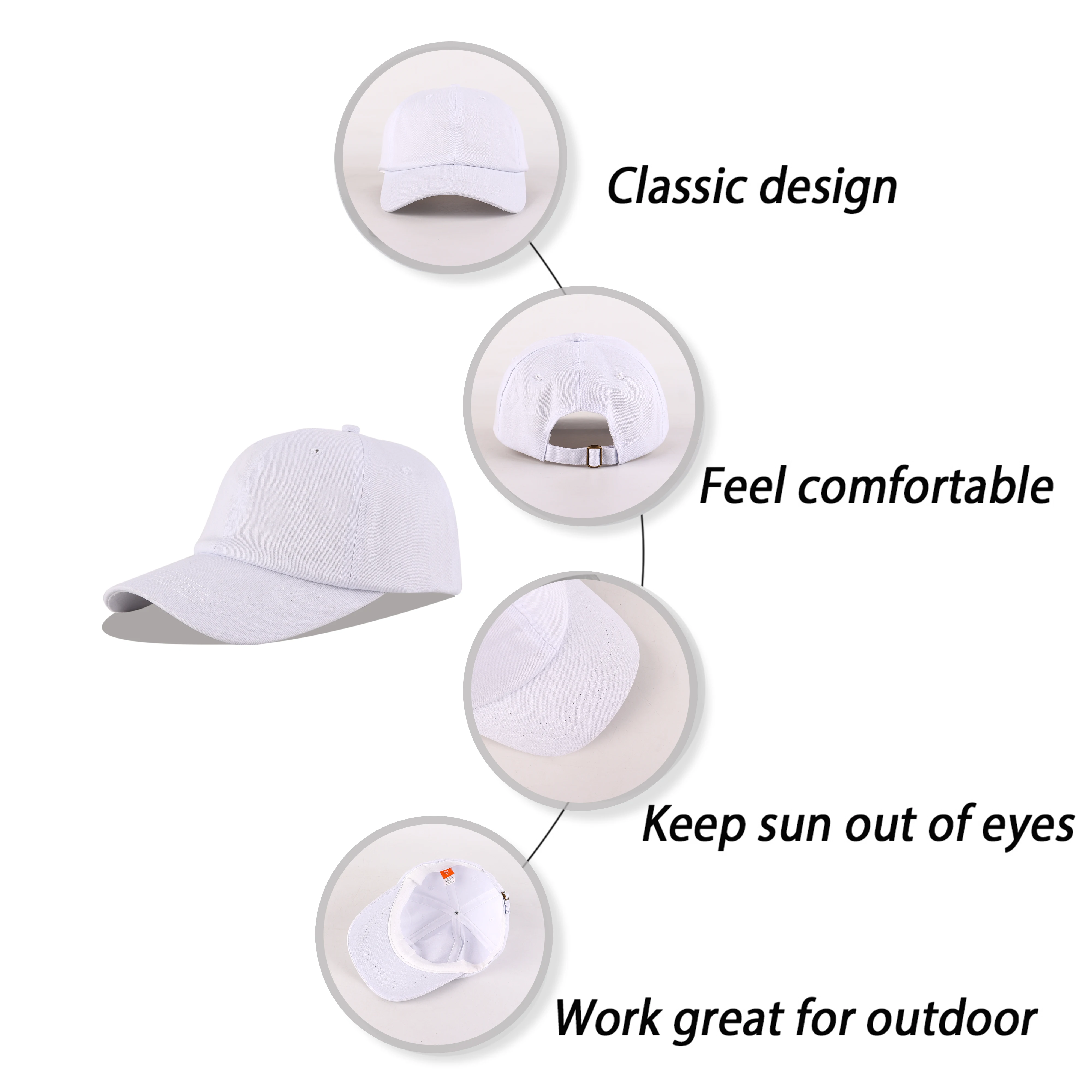 LANGZHEN Unisex Baseball Cap 100% Cotton Fits Men Women Washed Denim Adjustable Dad Hat
