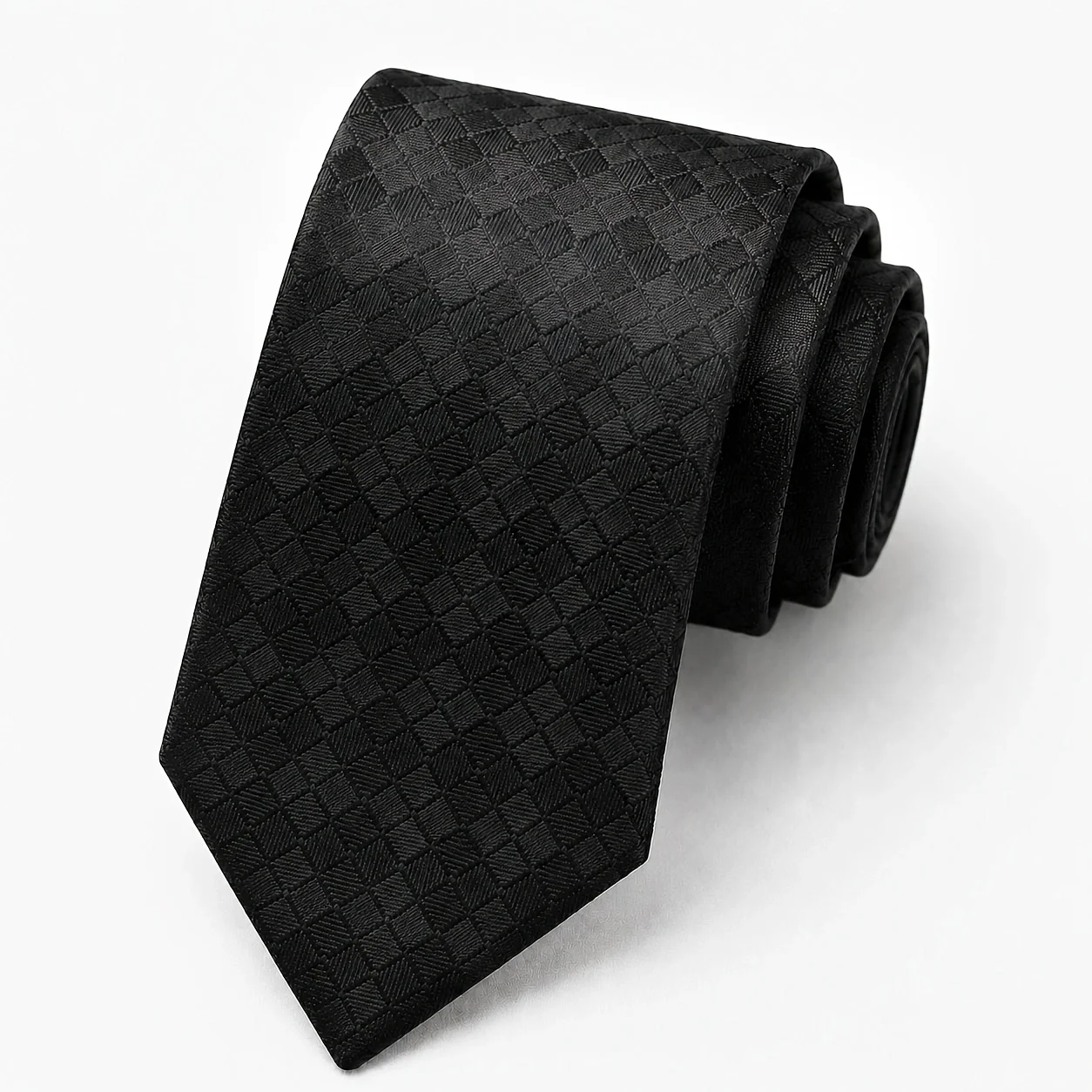 Men's Hand-Tied Narrow Tie 7.5cm (2.95inch) Polyester Black Dark Pattern Wavy Plaid Geometric Stripe Business Formal Wedding Suit Accessories