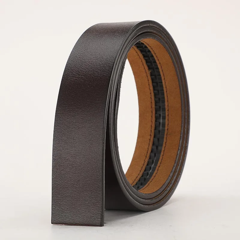 New Men's Genuine Leather Belts Automatic Buckle Belts Men Fashion No Buckle Belts High Quality Black Brown Waistband 3.5cm