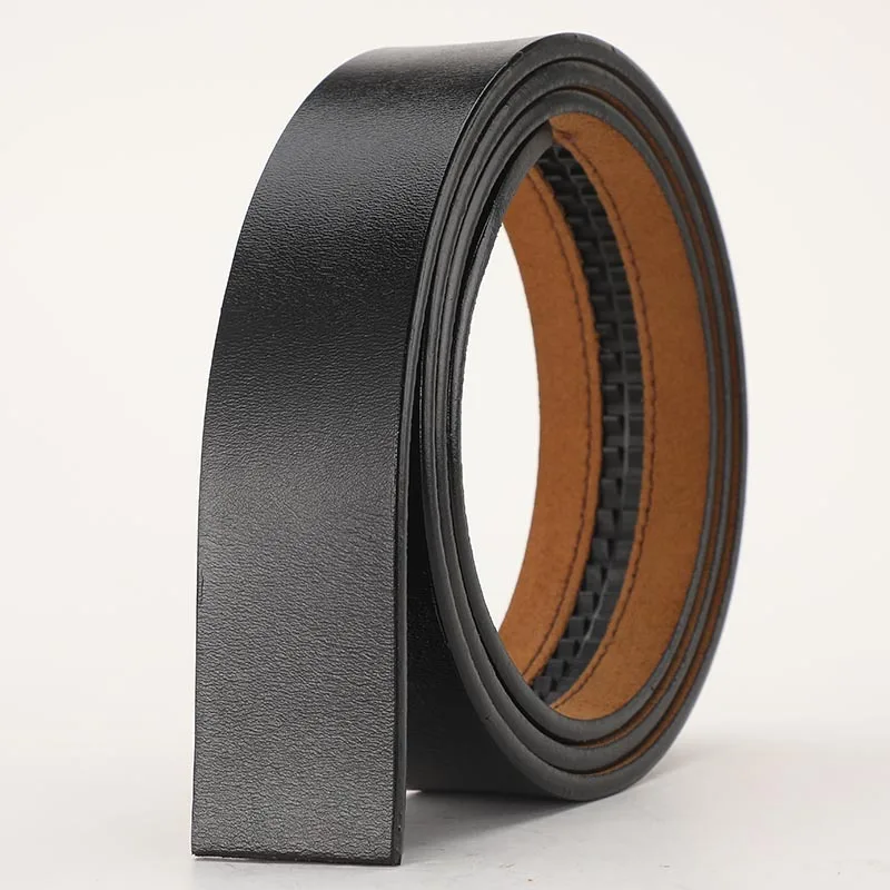 New Men's Genuine Leather Belts Automatic Buckle Belts Men Fashion No Buckle Belts High Quality Black Brown Waistband 3.5cm