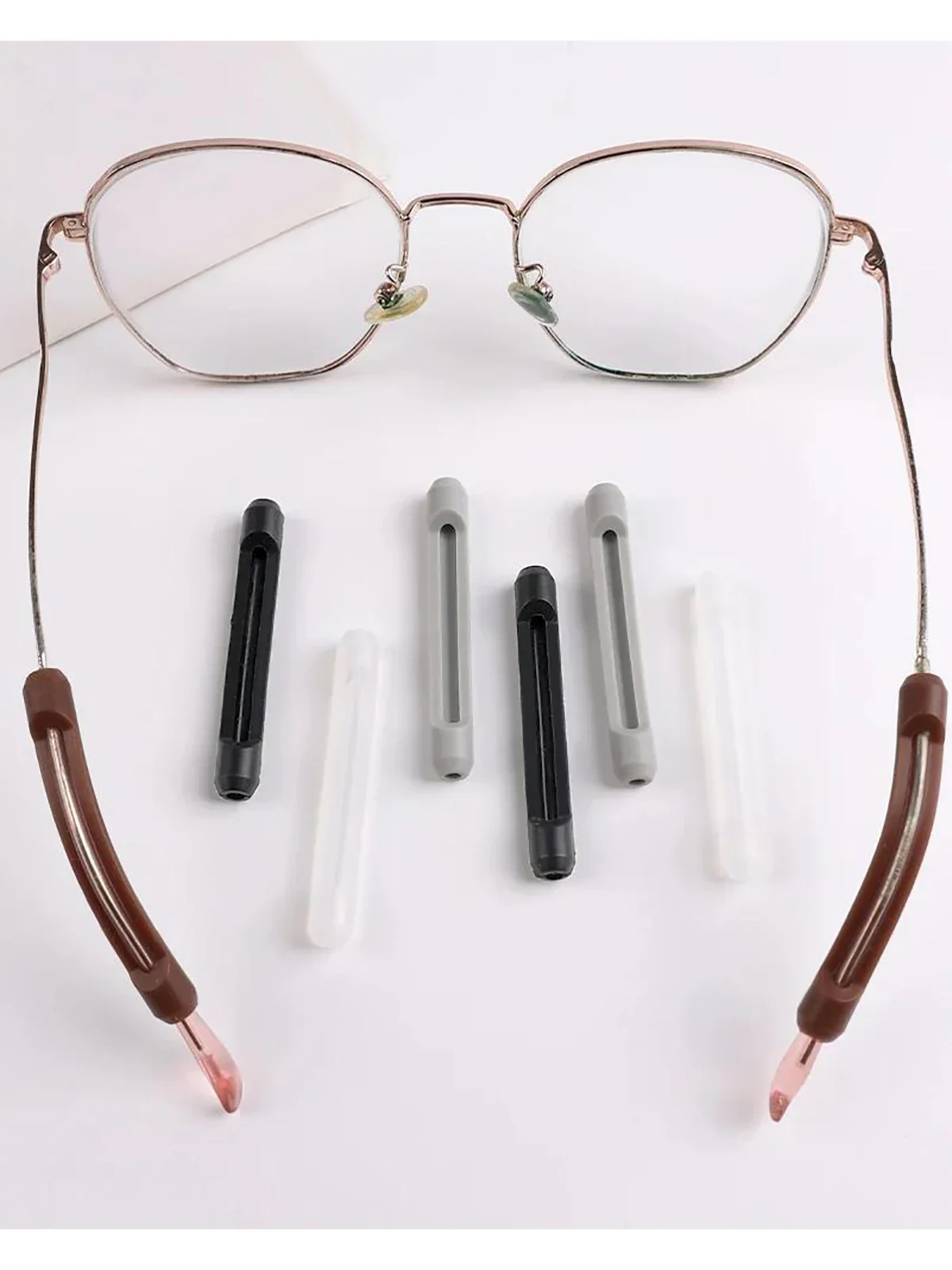 2/10Pcs Glasses Anti-slip Silicone Sleeve Eye Frame Leg Drag Fixed Ear Hook Bracket Anti-drop Artifact Glasses Accessories
