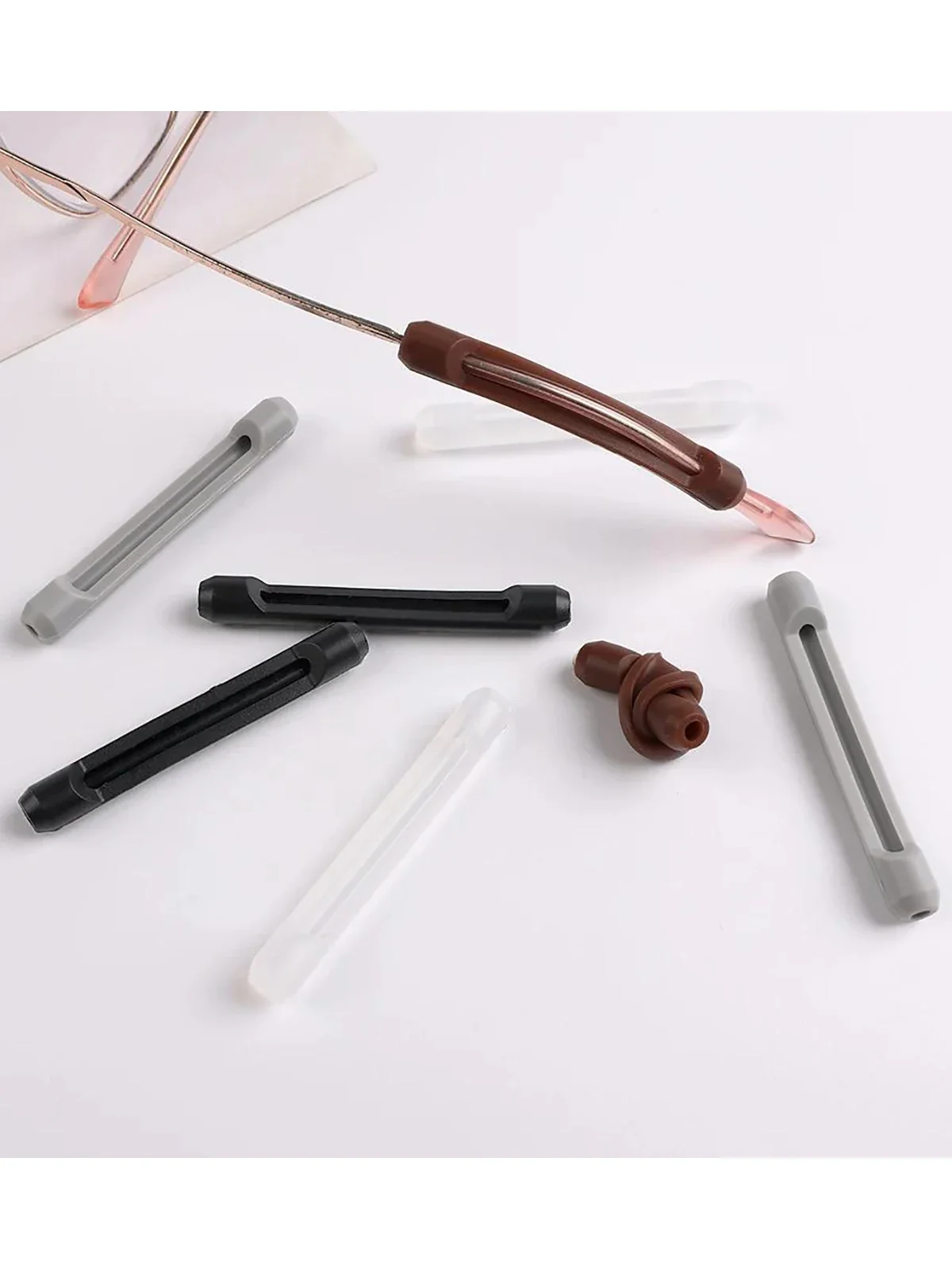 2/10Pcs Glasses Anti-slip Silicone Sleeve Eye Frame Leg Drag Fixed Ear Hook Bracket Anti-drop Artifact Glasses Accessories