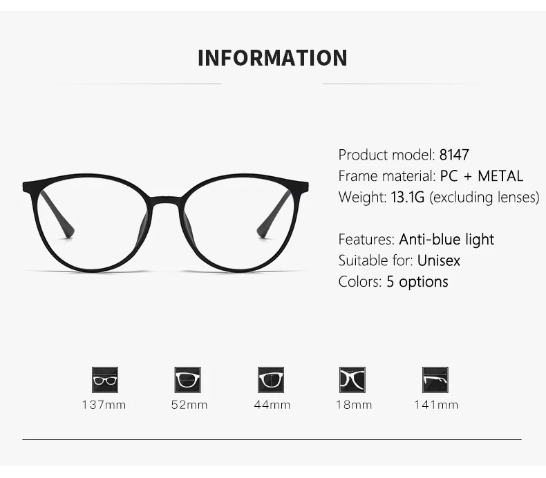 Photosensitive Color-changing Nearsighted Glasses With Anti-blue Light Protection.8147