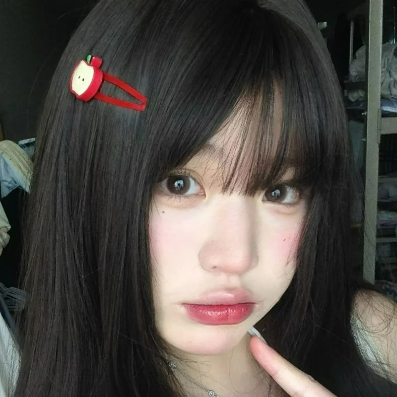2/10Pcs Fashion Red Apple Hairpins Woman Headwear Barrette Hair Accessories Girls Plastic Green Apple Hair Clip Hair Accessories