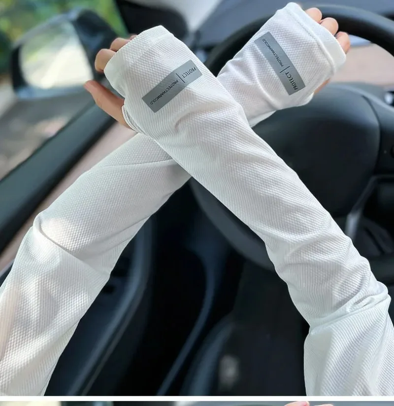 UV Solar Arm Sleeves Men Cycling Mask Long Sleeve Ice Silk Driving Arm Cover Sun-protective Summer Women Anti-Sunburn Cool Muff
