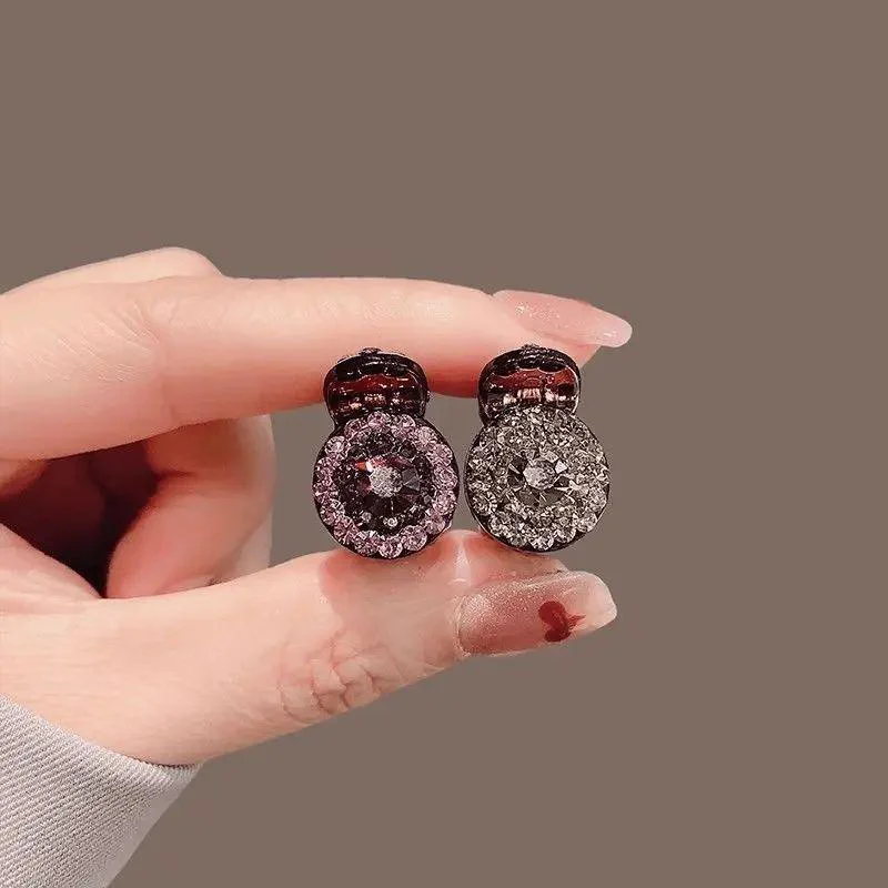 2/4/10pcs Mini Round Rhinestone Hair Claw Retro Zircon Women Girls Claw Clip Small Hairpins Hair Crabs Girls Hair Accessories 