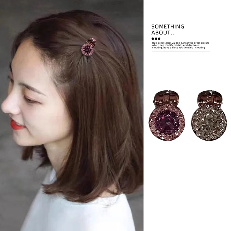 2/4/10pcs Mini Round Rhinestone Hair Claw Retro Zircon Women Girls Claw Clip Small Hairpins Hair Crabs Girls Hair Accessories 