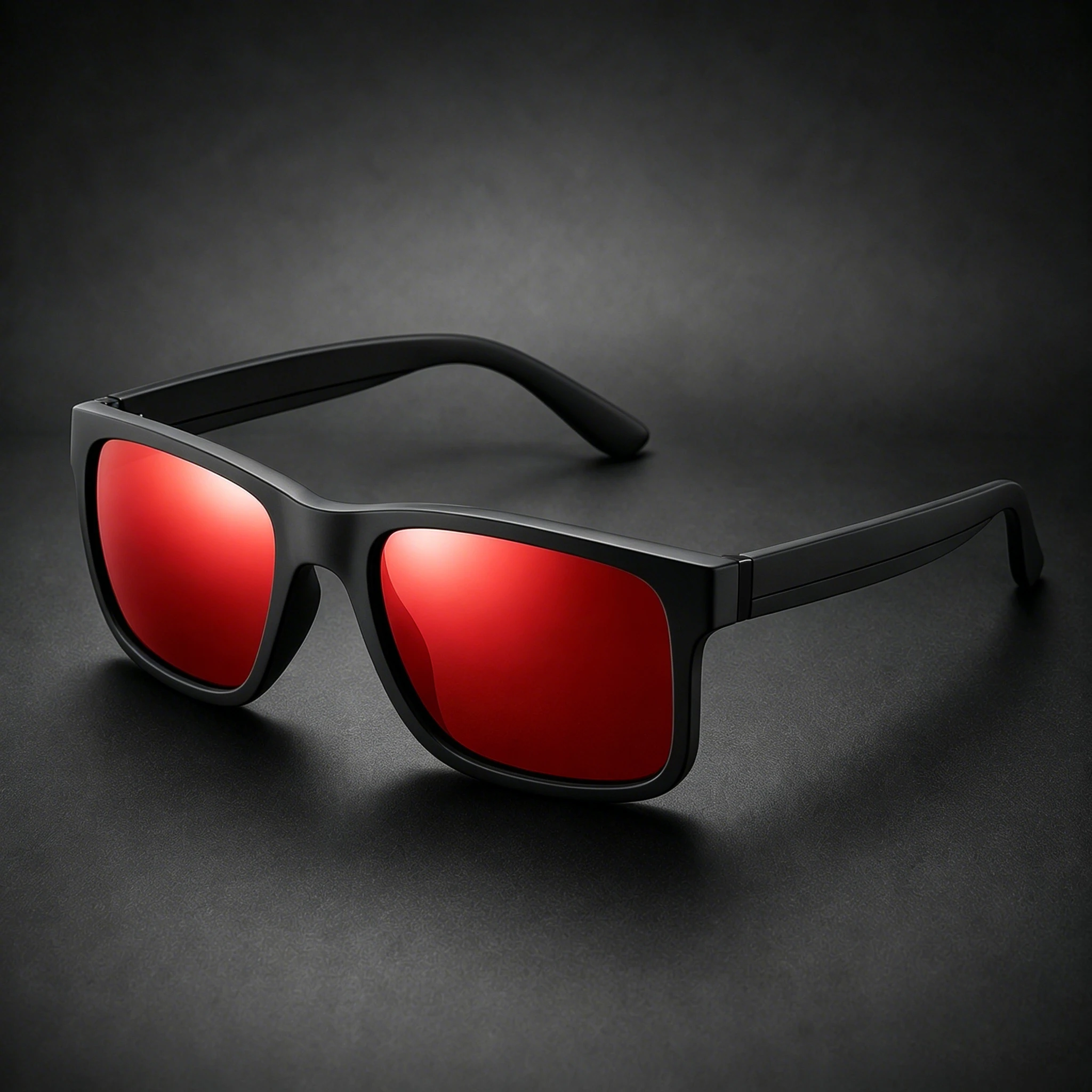 Matte Black Frame Polarized Sunglasses Men Square UV400 Driving Shades Outdoor Sports Sun Glasses