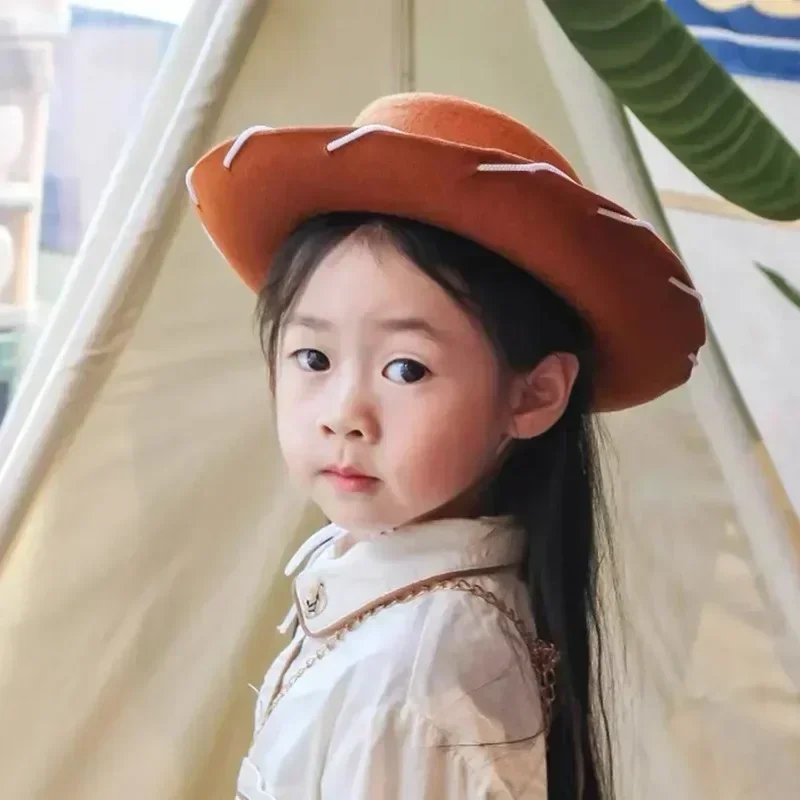 Brown Red Cowboy Western Hats and Bandanas for Kids Costume Hat Accessories for Toddler Child Theme Birthday Party Halloween