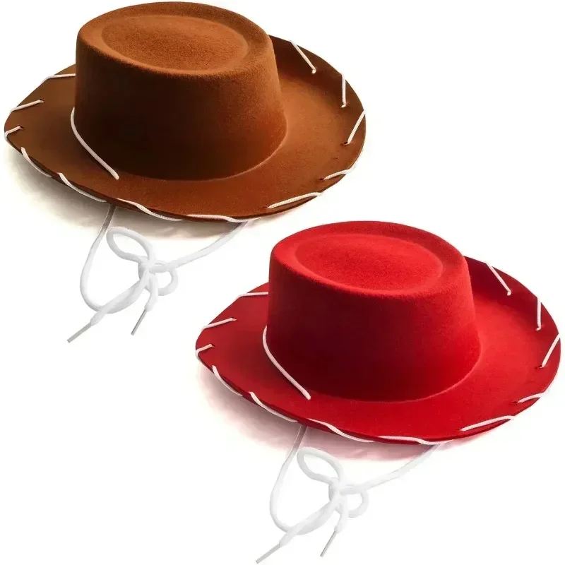 Brown Red Cowboy Western Hats and Bandanas for Kids Costume Hat Accessories for Toddler Child Theme Birthday Party Halloween