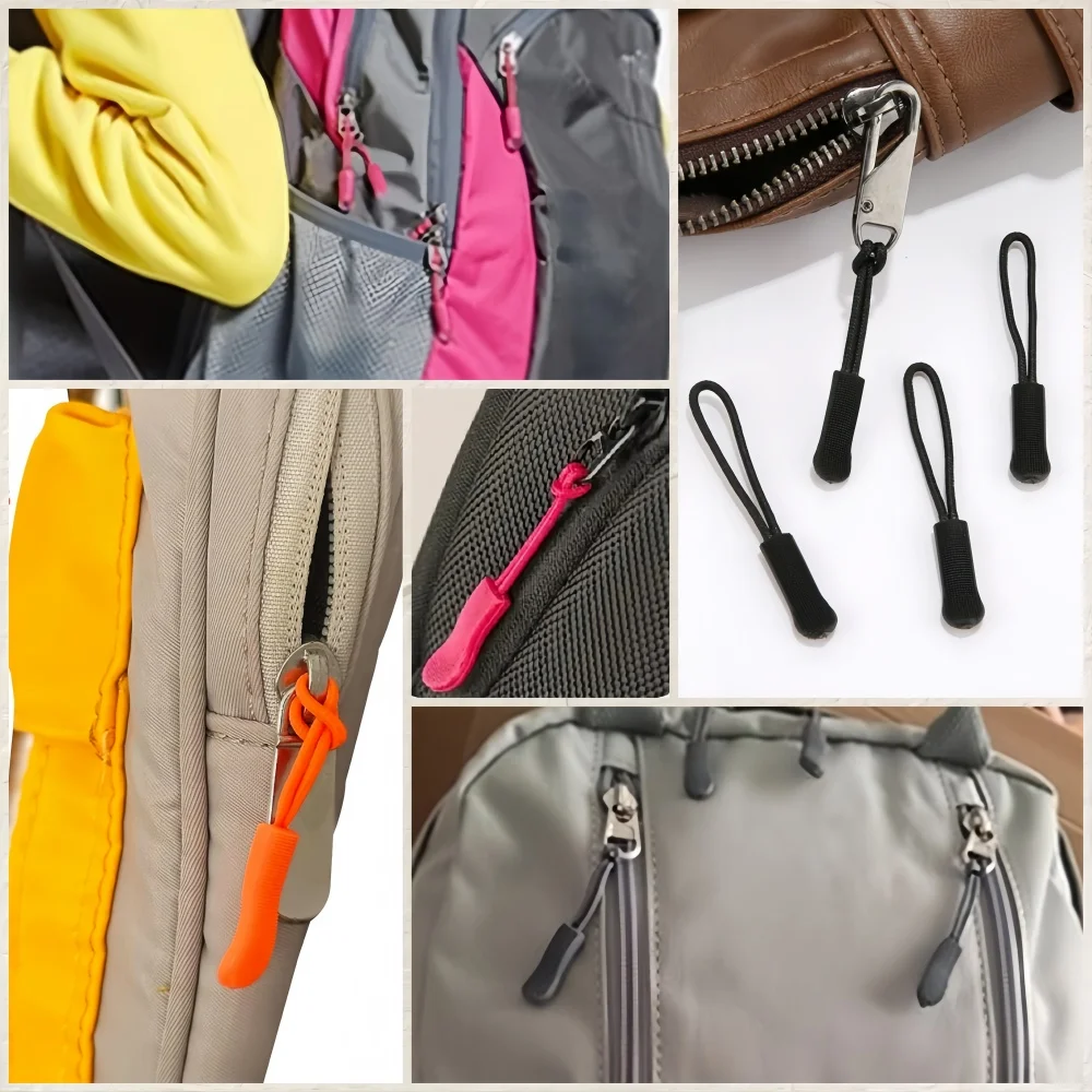 10/100 Pcs Colorful Replacement Zipper Pulls Cord Extender for Backpacks Jackets Luggage Purses Handbags