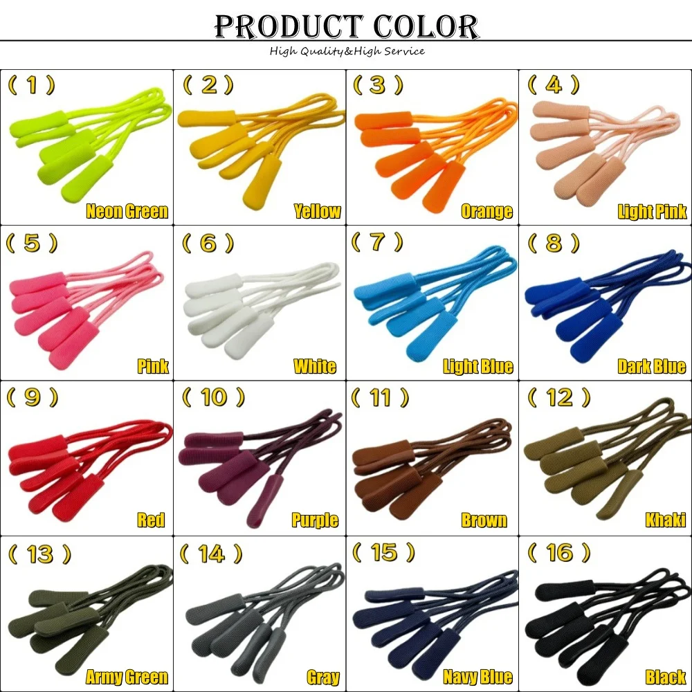 10/100 Pcs Colorful Replacement Zipper Pulls Cord Extender for Backpacks Jackets Luggage Purses Handbags