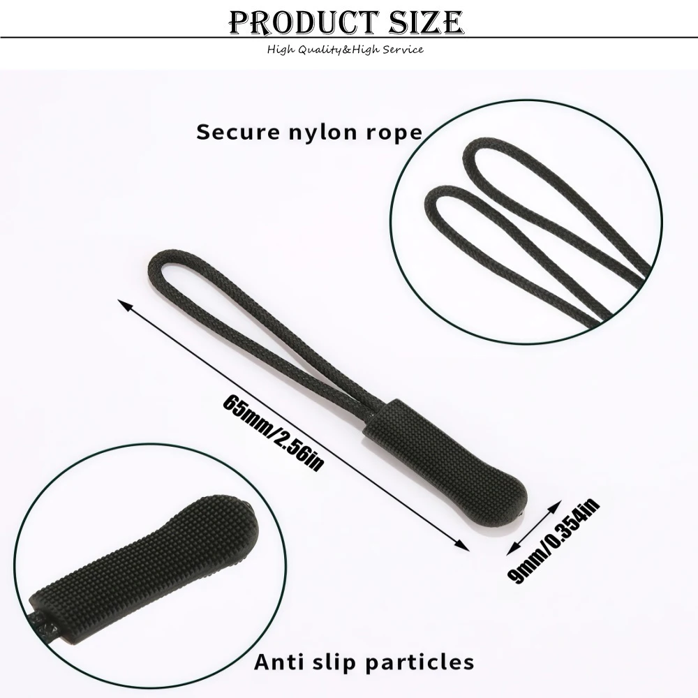 10/100 Pcs Colorful Replacement Zipper Pulls Cord Extender for Backpacks Jackets Luggage Purses Handbags