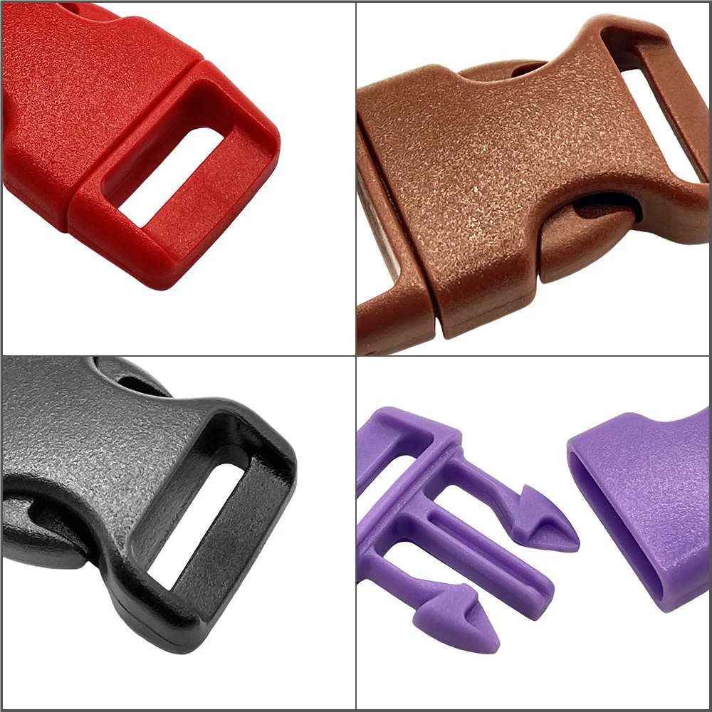 13-100Pcs 10/15/20/25mm Assorted Colors Plastic Side Release Buckle Belt Buckle for Parachute 550 Cord Paracord Bracelet Outdoor