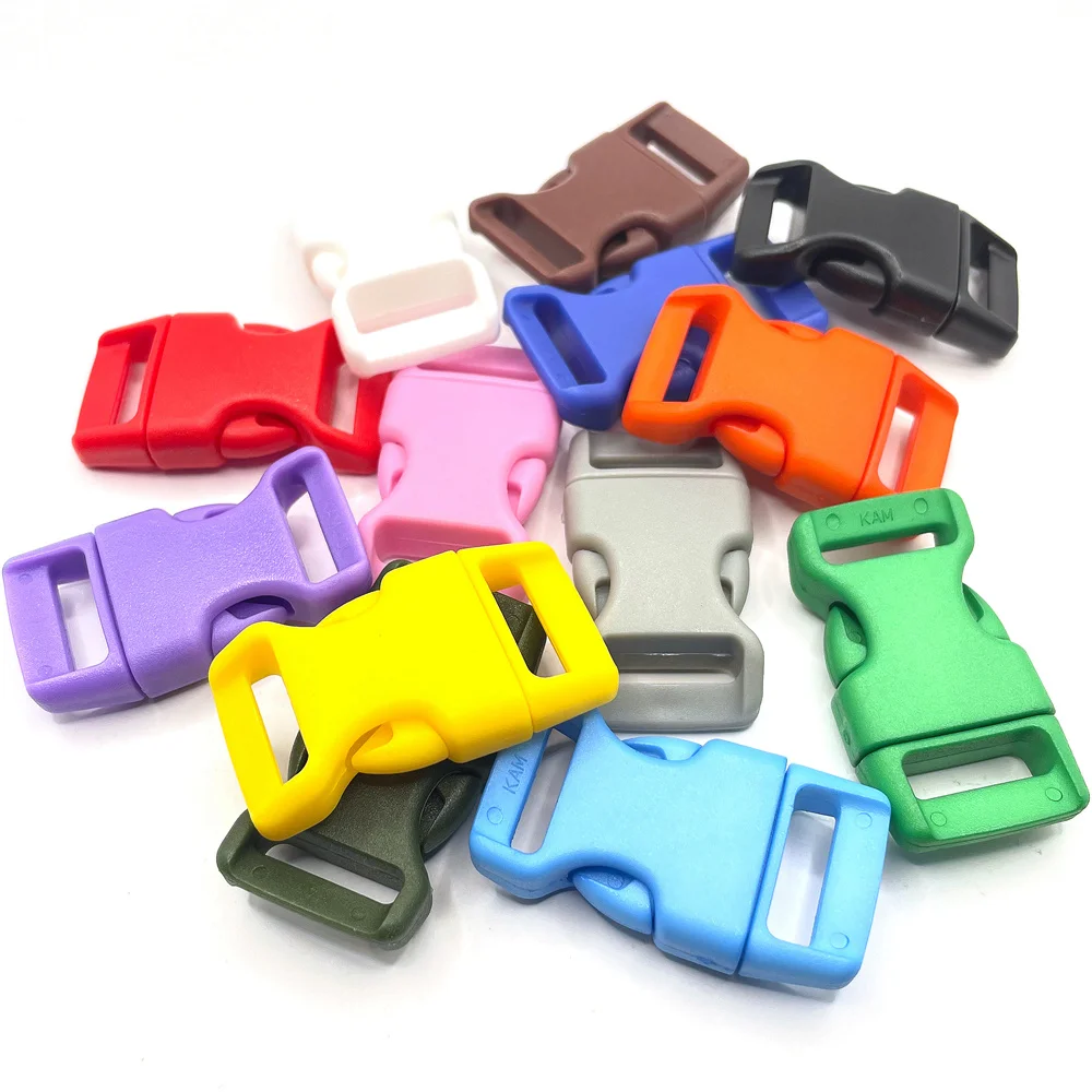 13-100Pcs 10/15/20/25mm Assorted Colors Plastic Side Release Buckle Belt Buckle for Parachute 550 Cord Paracord Bracelet Outdoor